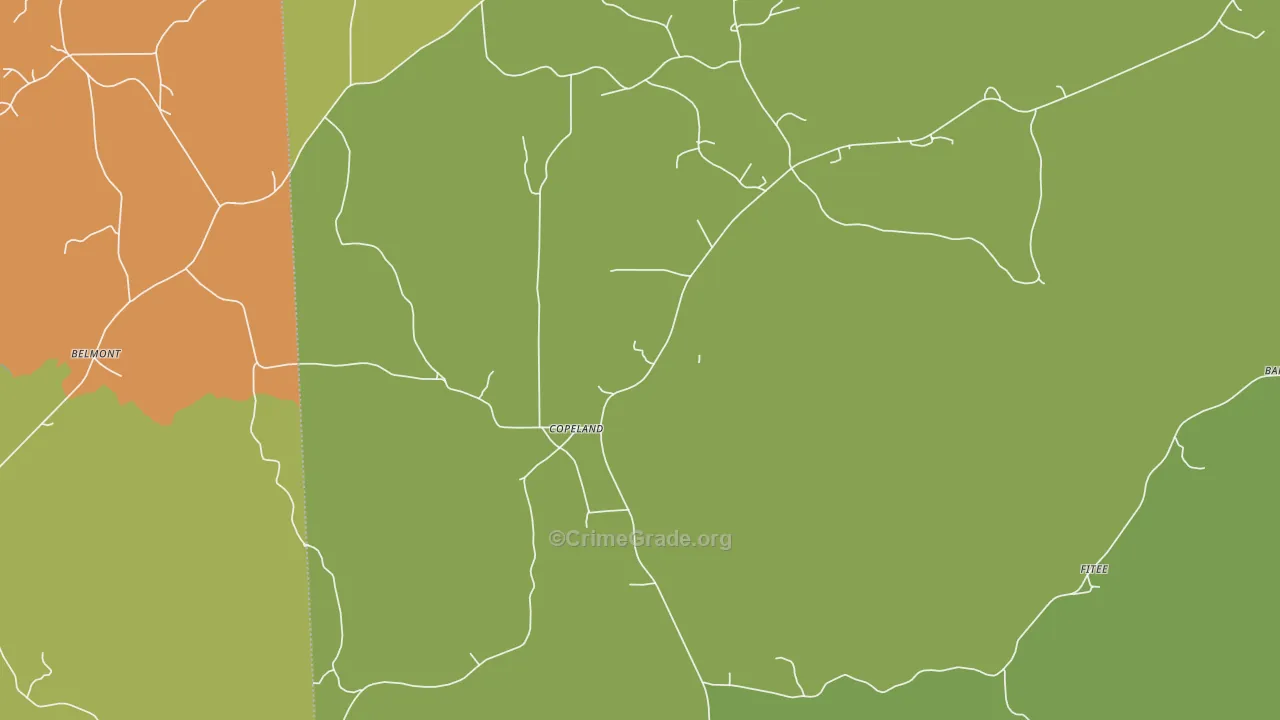 Copeland, AL Map of Burglary Rates