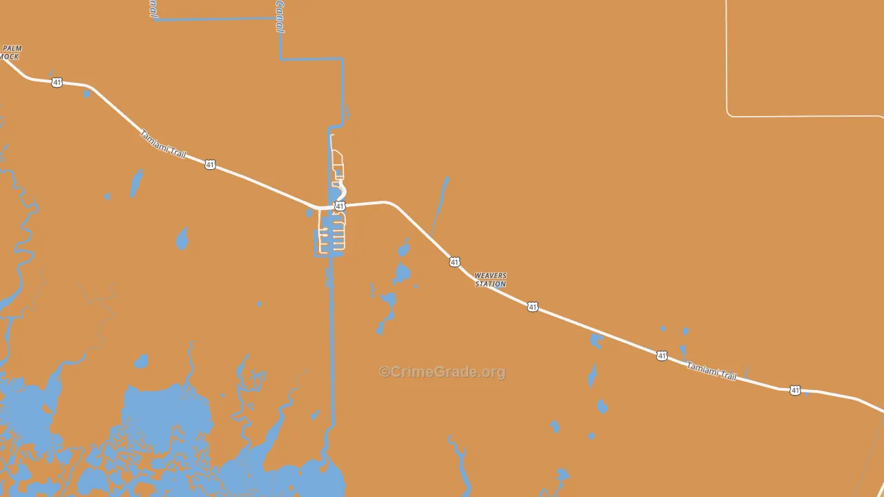 Copeland, FL Map of Burglary Rates