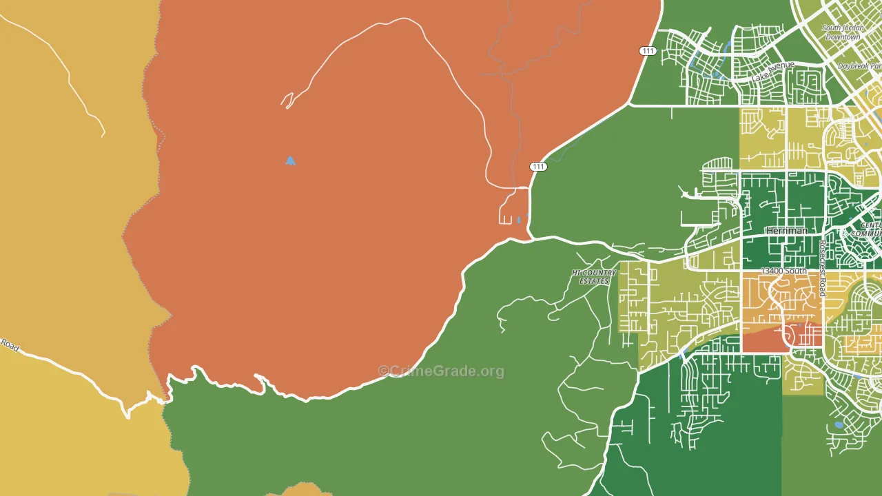 Copperton, UT Map of Burglary Rates