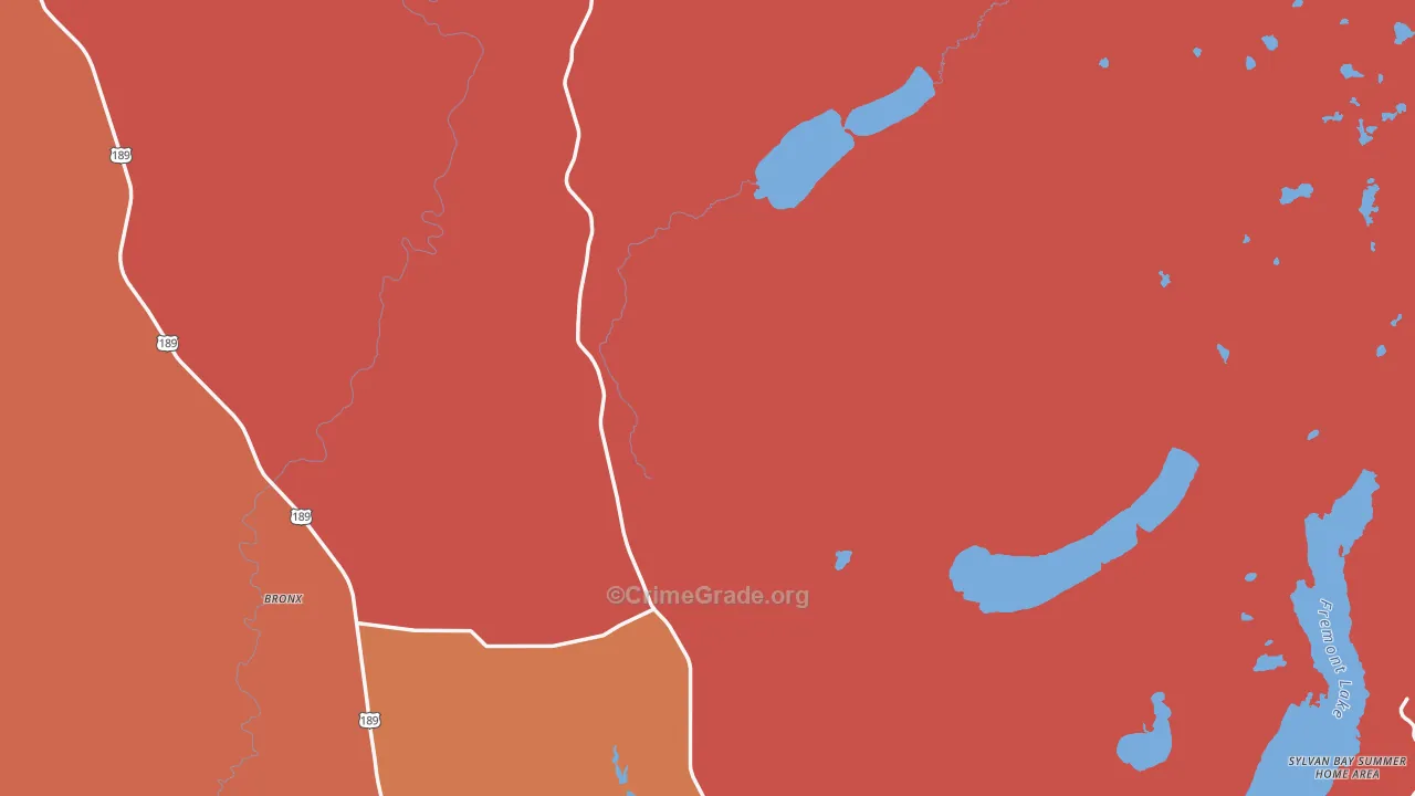 Cora, WY Map of Burglary Rates