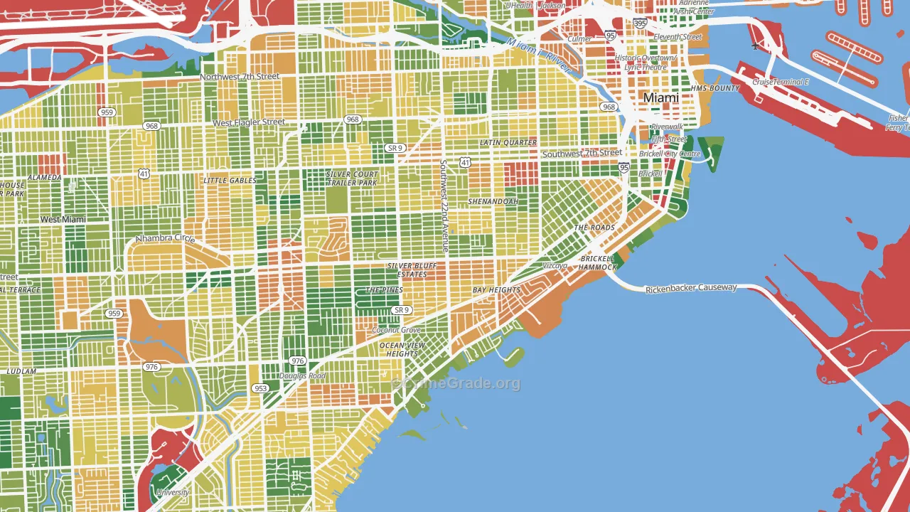 Coral Way, Miami, FL Map of Burglary Rates