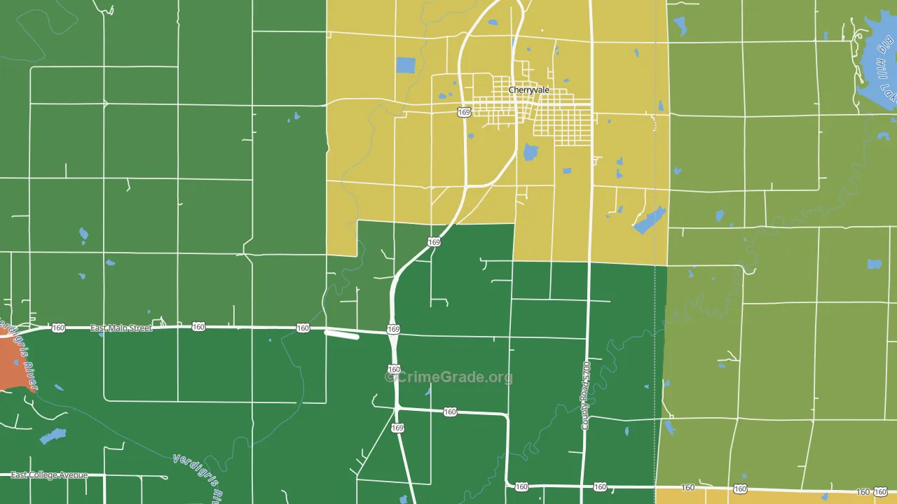 Corbin, KS Map of Burglary Rates