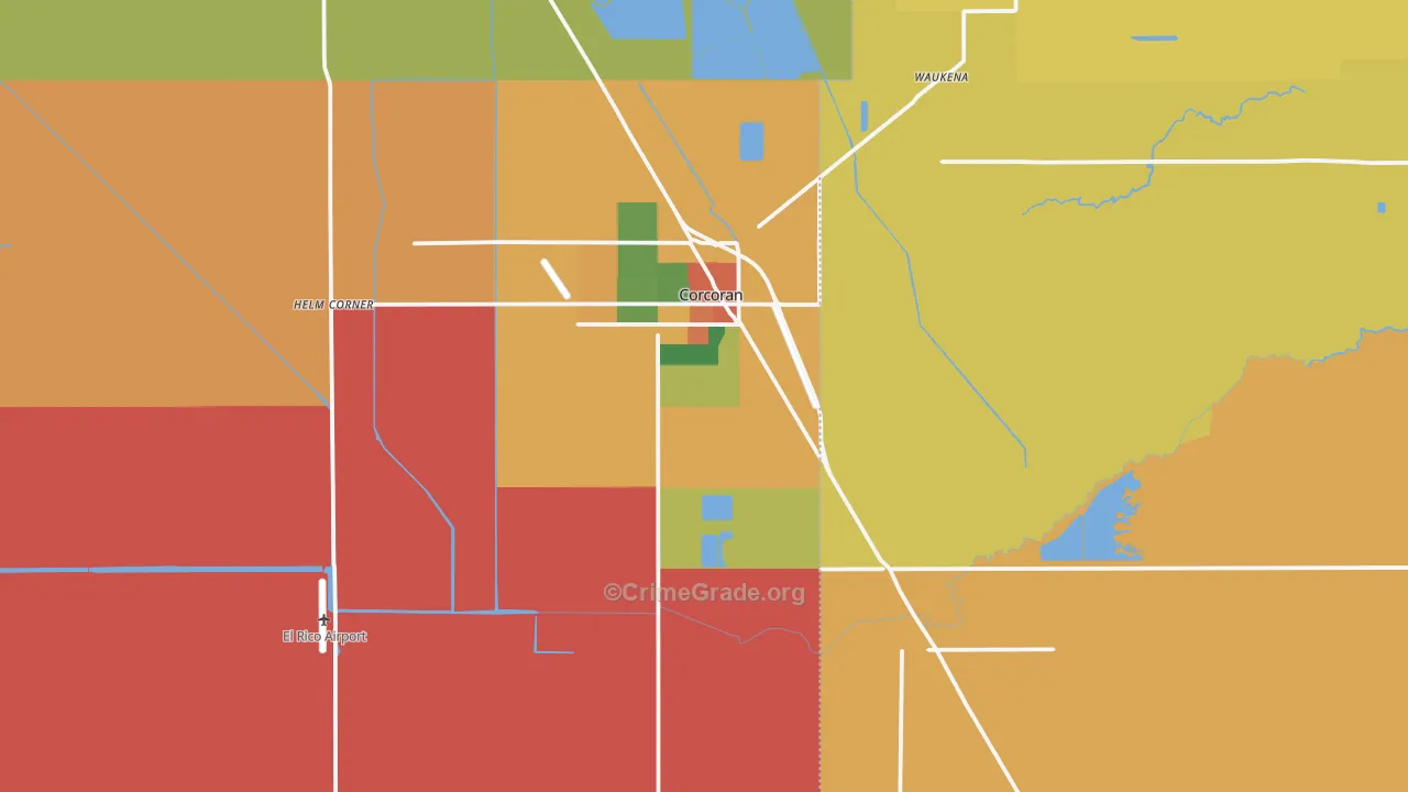 Corcoran, CA Map of Burglary Rates
