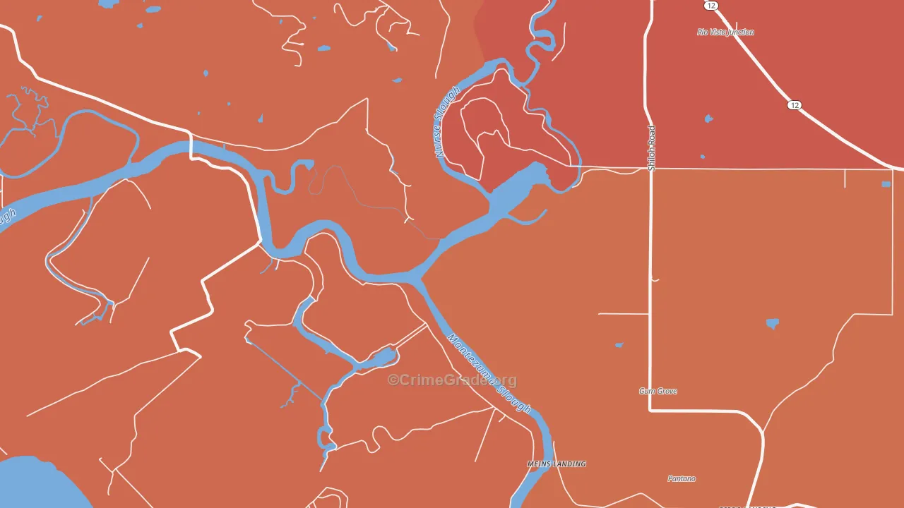 Cordelia, CA Map of Burglary Rates