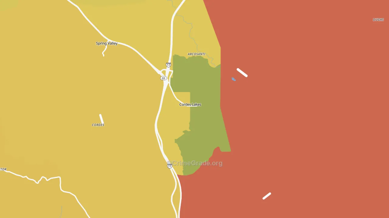 Cordes Lakes, AZ Map of Burglary Rates