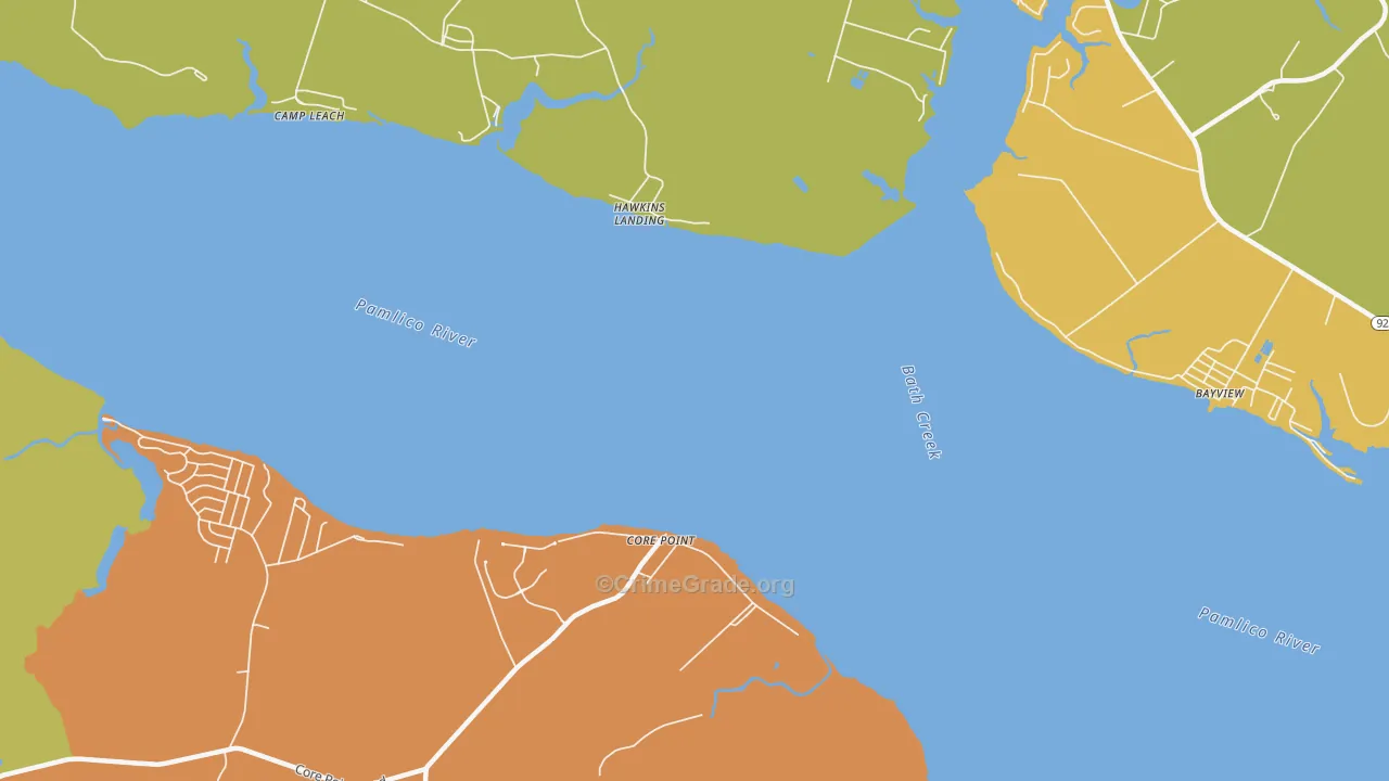 Core Point, NC Map of Burglary Rates