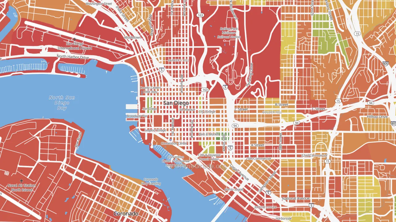 Core, San Diego, CA Map of Burglary Rates
