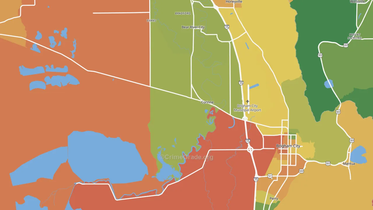 Corinne, UT Map of Burglary Rates