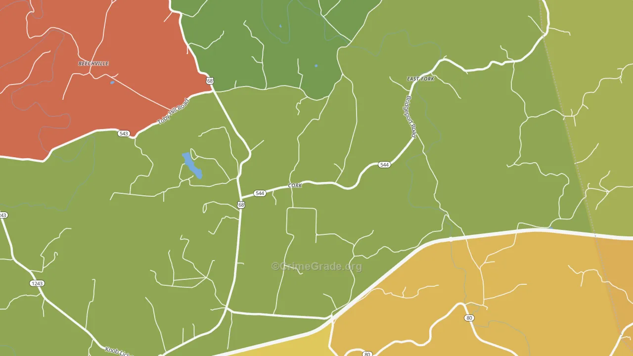 Cork, KY Map of Burglary Rates