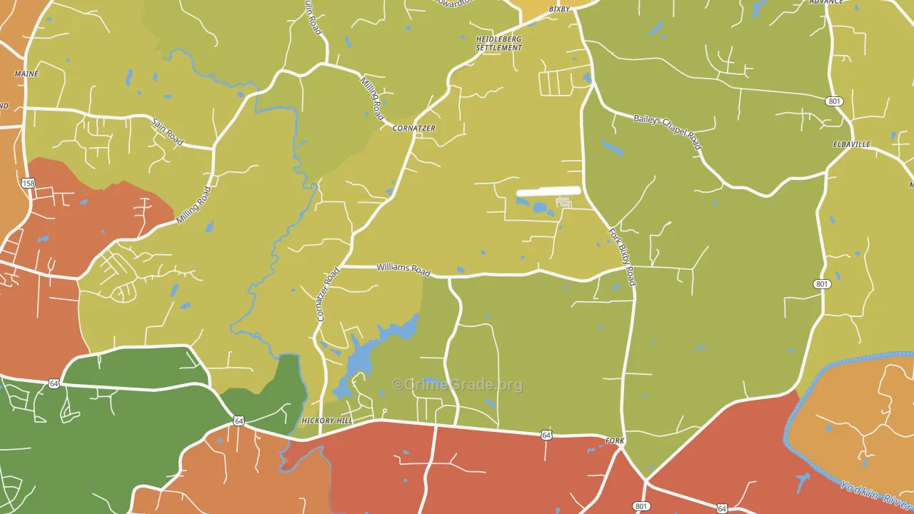 Cornatzer, NC Map of Burglary Rates