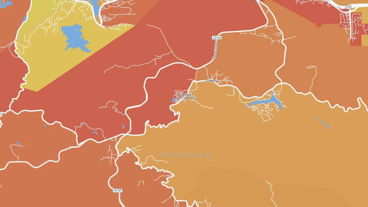 Cornell, CA Map of Burglary Rates