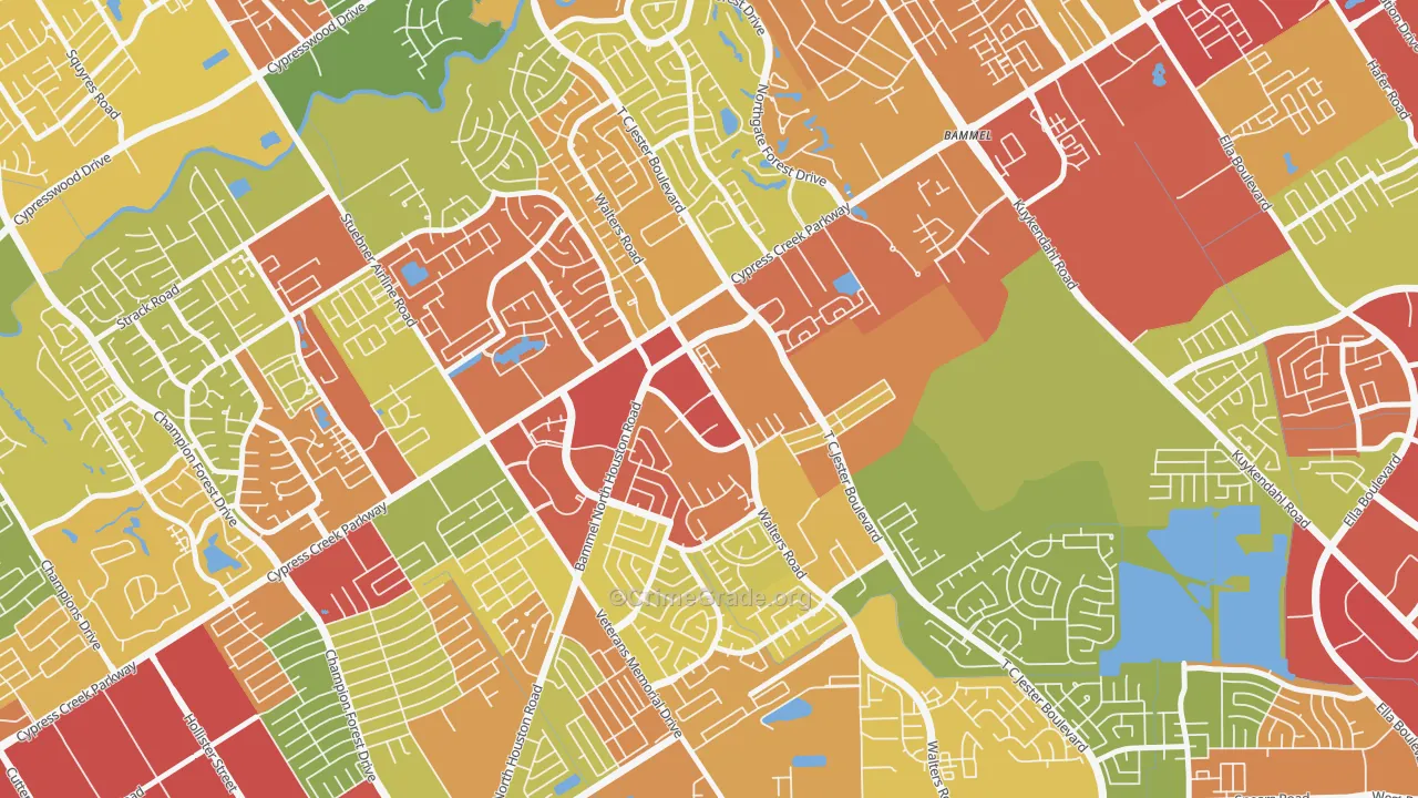 Cornerstone Village North, Houston, TX Map of Burglary Rates