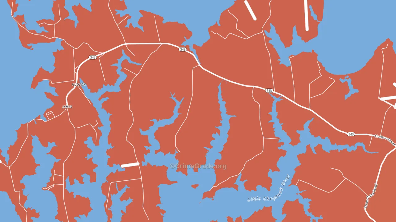 Cornersville, MD Map of Burglary Rates