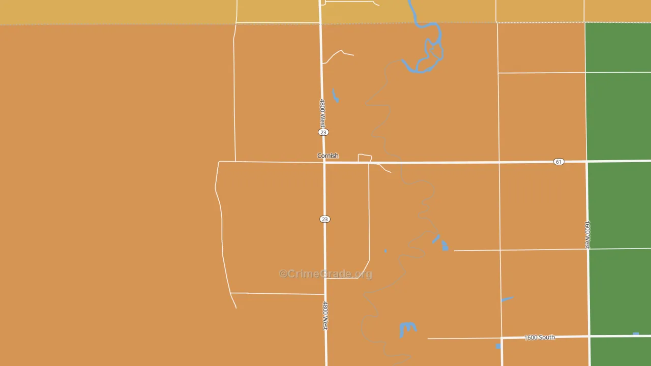 Cornish, UT Map of Burglary Rates