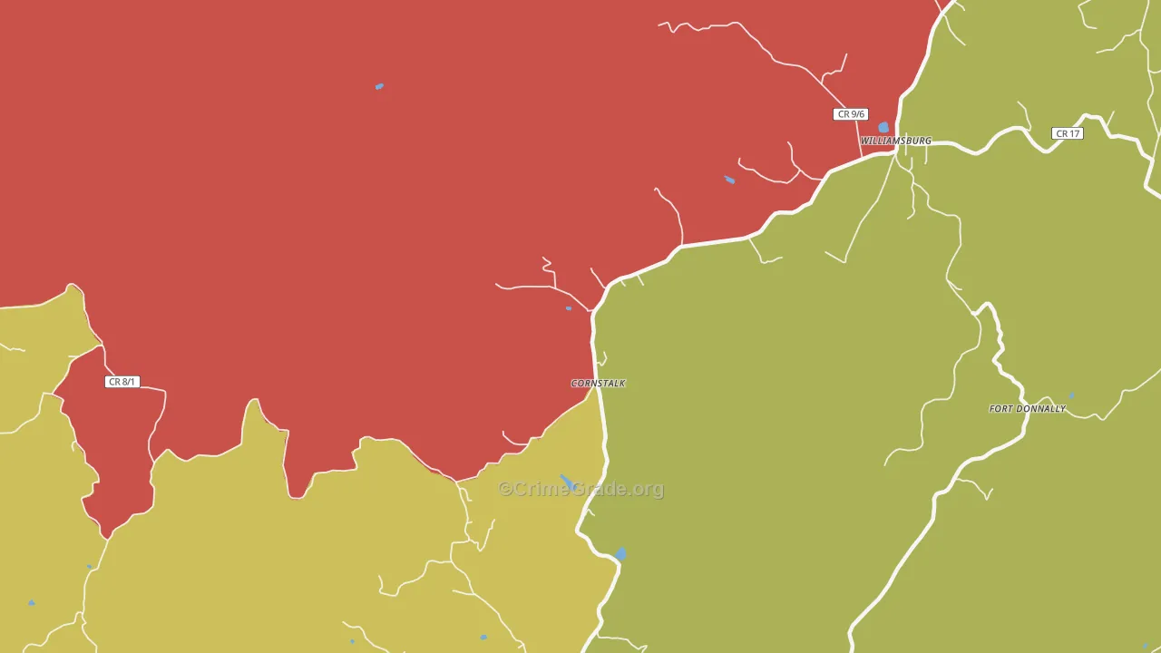 Cornstalk, WV Map of Burglary Rates