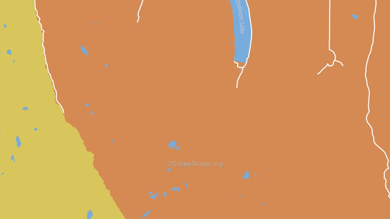 Cornucopia, OR Map of Burglary Rates
