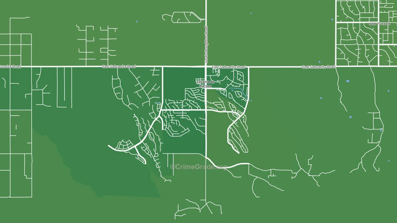 Corona de Tucson, AZ Map of Burglary Rates