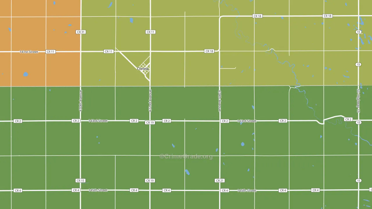 Corona, SD Map of Burglary Rates