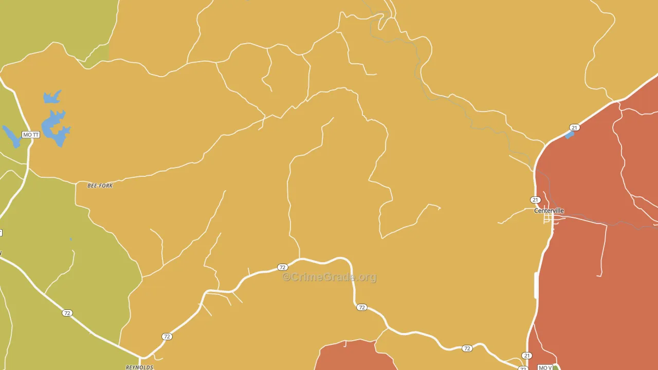 Corridon, MO Map of Burglary Rates
