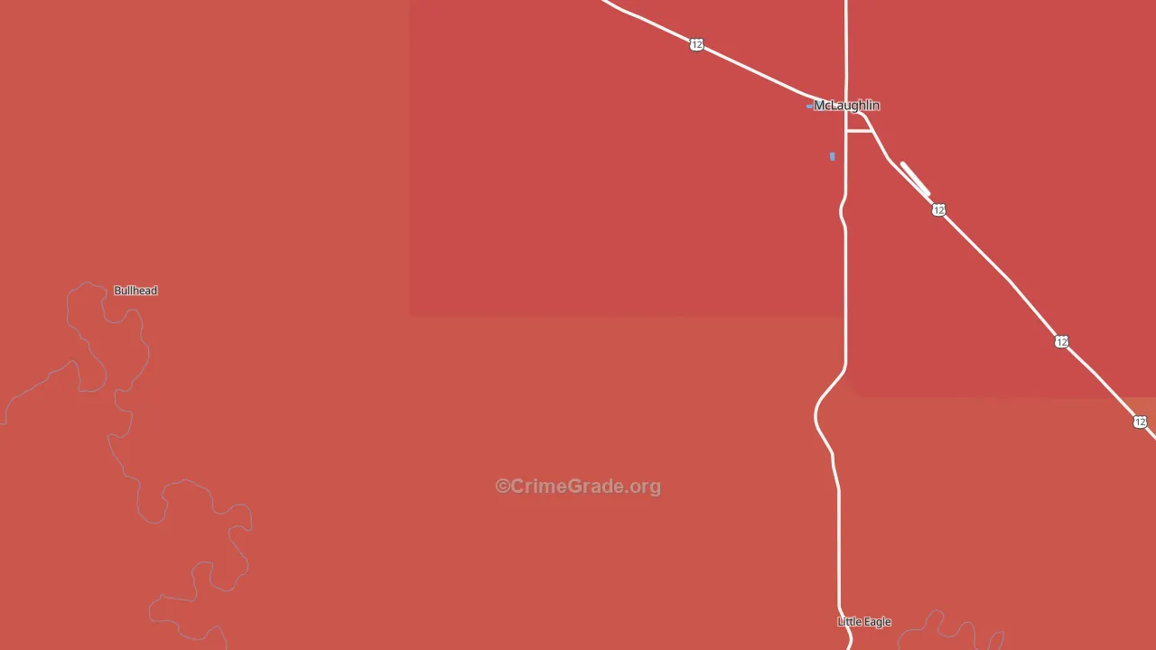 Corson County, SD Map of Burglary Rates