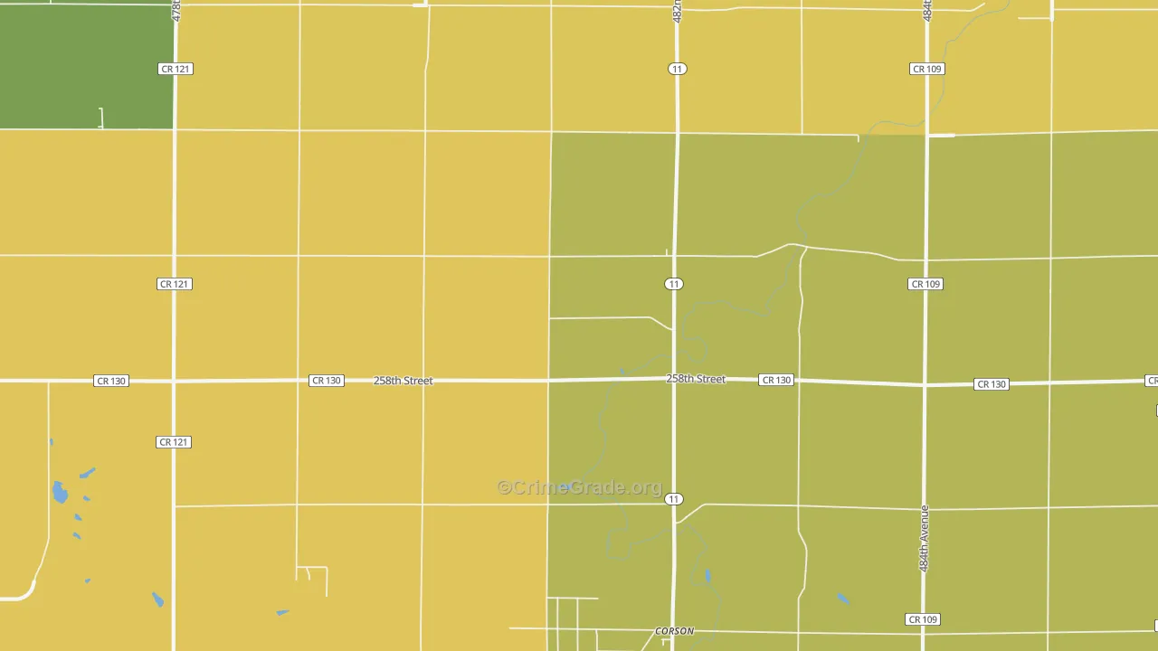Corson, SD Map of Burglary Rates