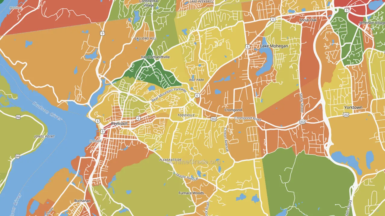 Cortlandt Manor, NY Map of Burglary Rates
