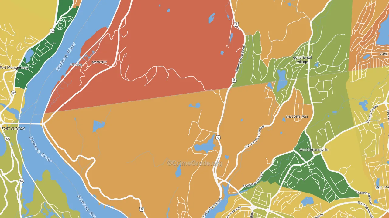 Cortlandt, NY Map of Burglary Rates