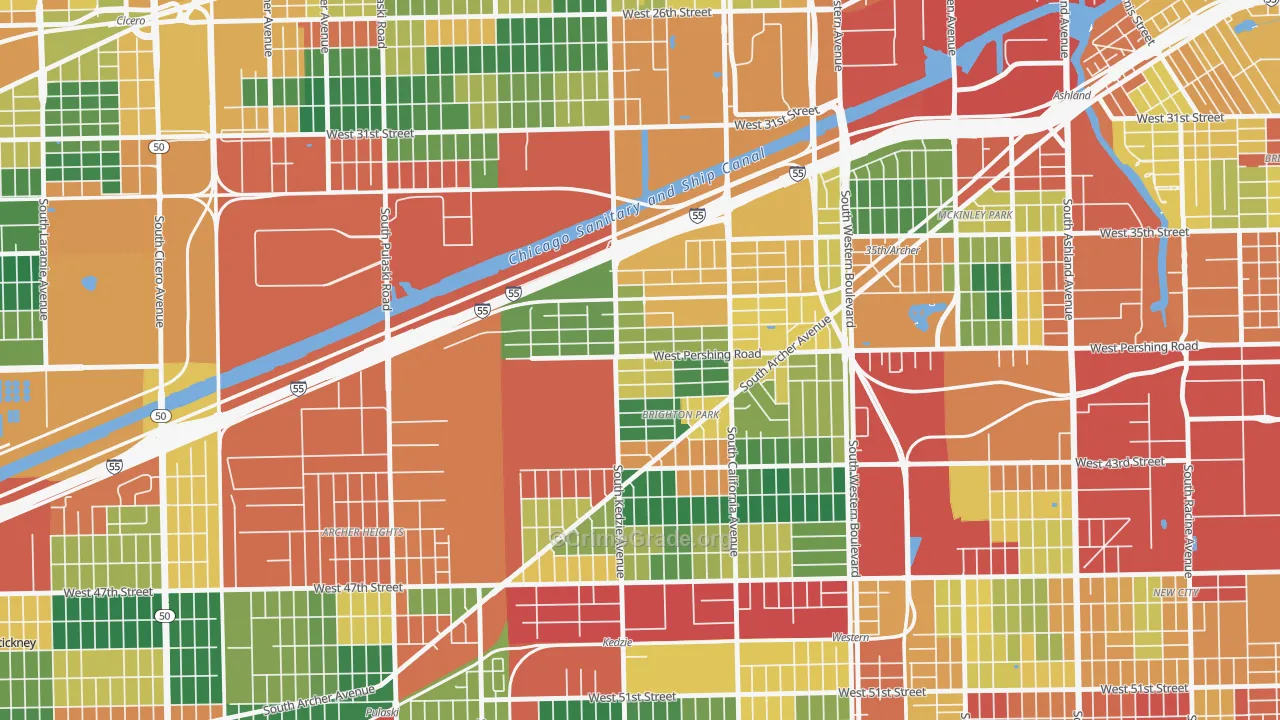 Corwith, Chicago, IL Map of Burglary Rates