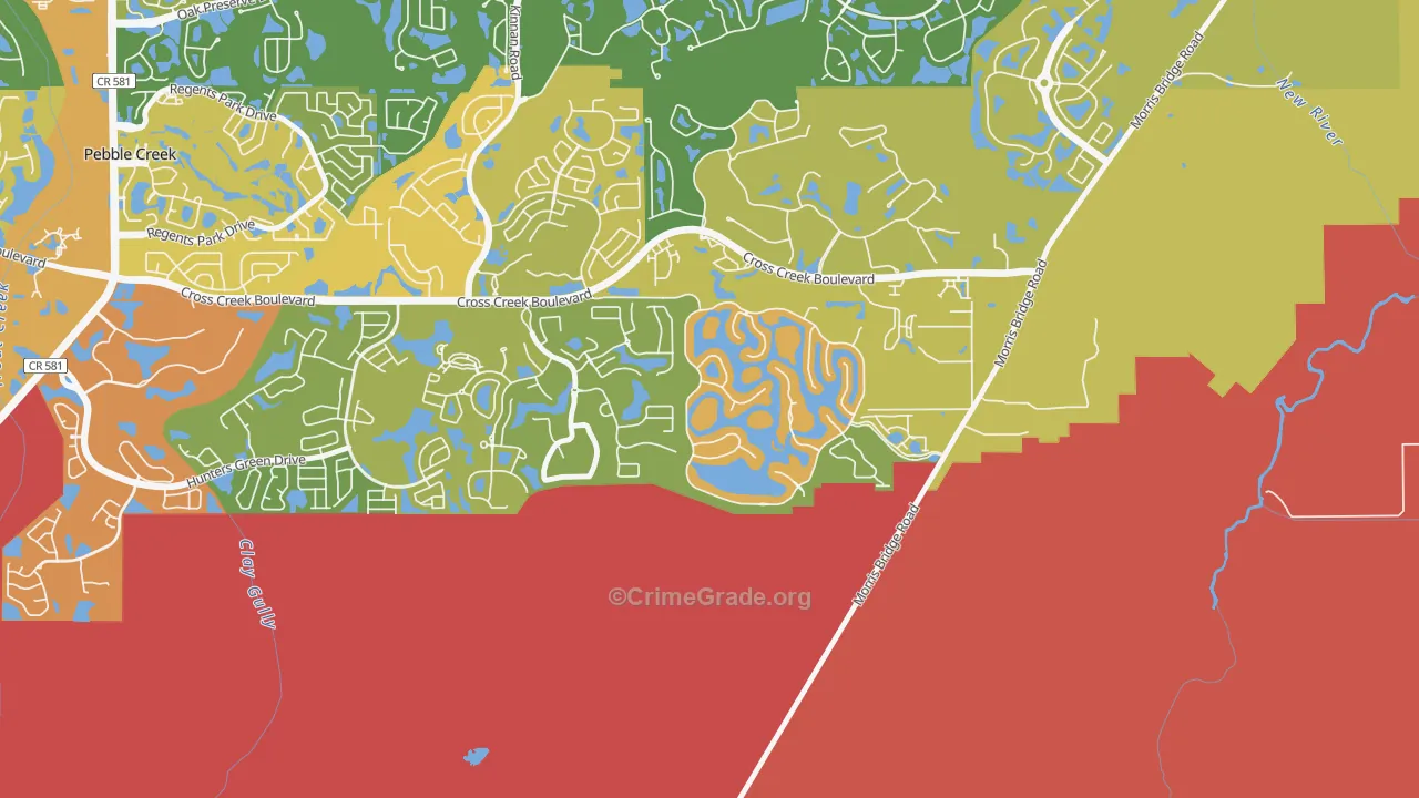 Cory Lake Isles, Tampa, FL Map of Burglary Rates
