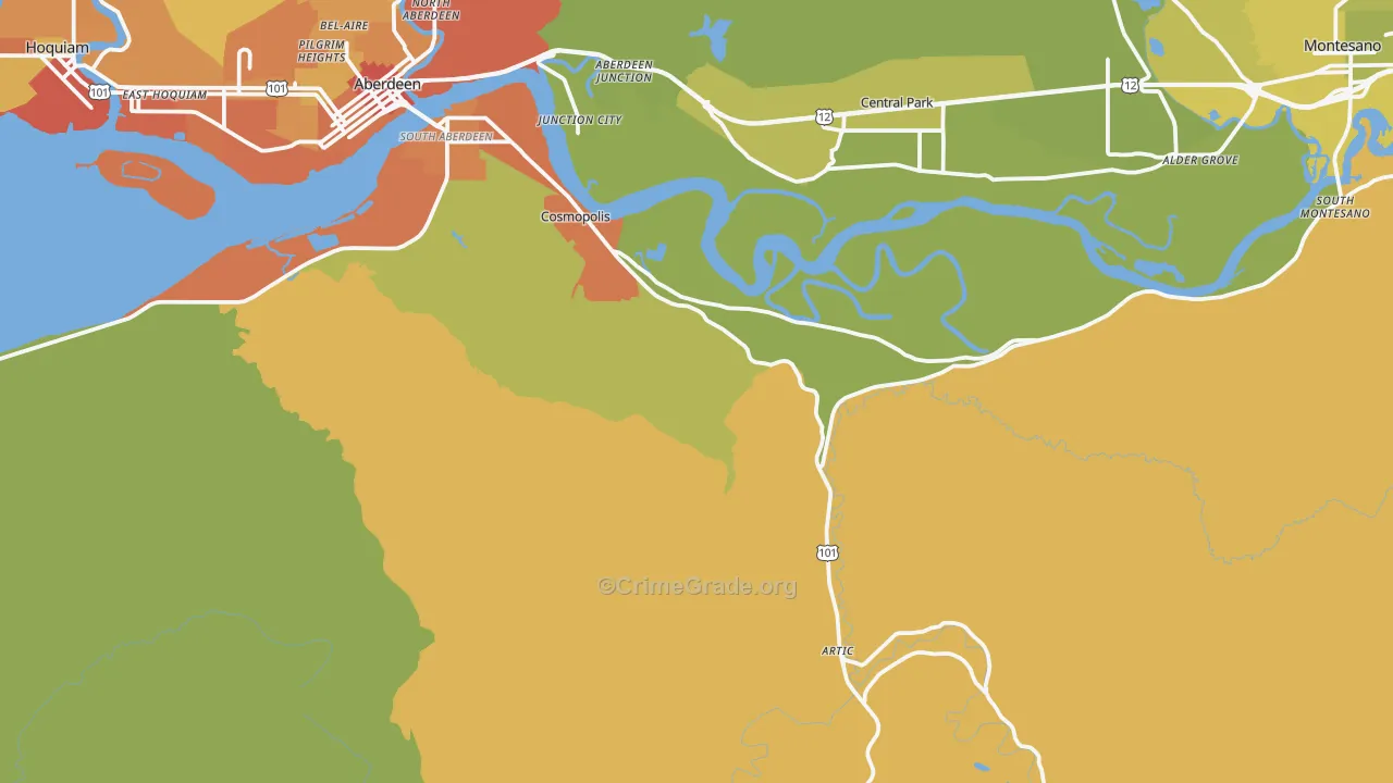 Cosmopolis, WA Map of Burglary Rates