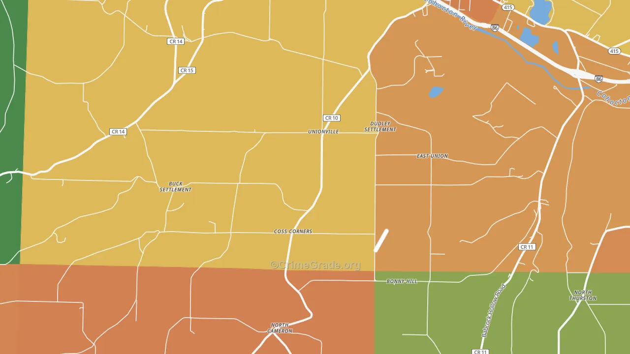 Coss Corners, NY Map of Burglary Rates