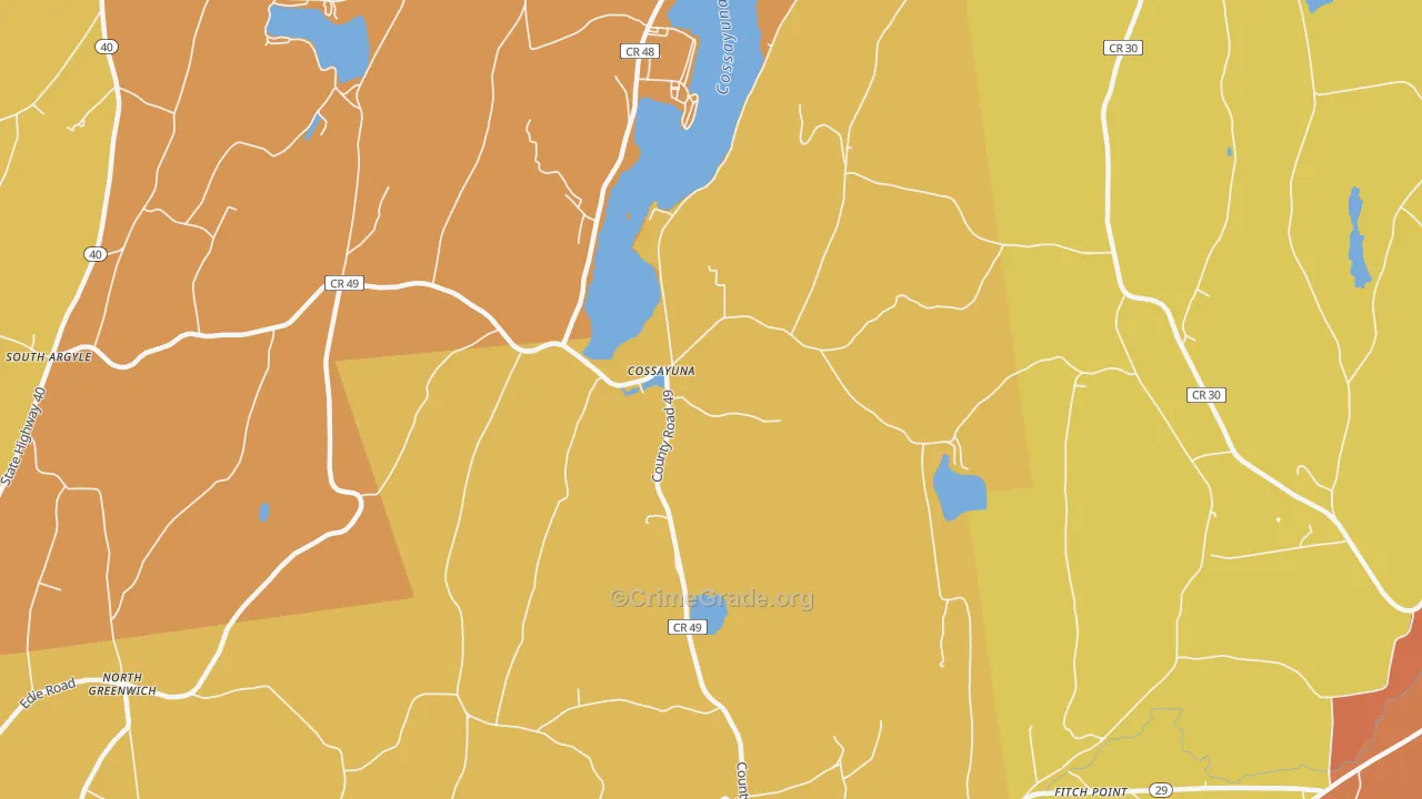 Cossayuna, NY Map of Burglary Rates