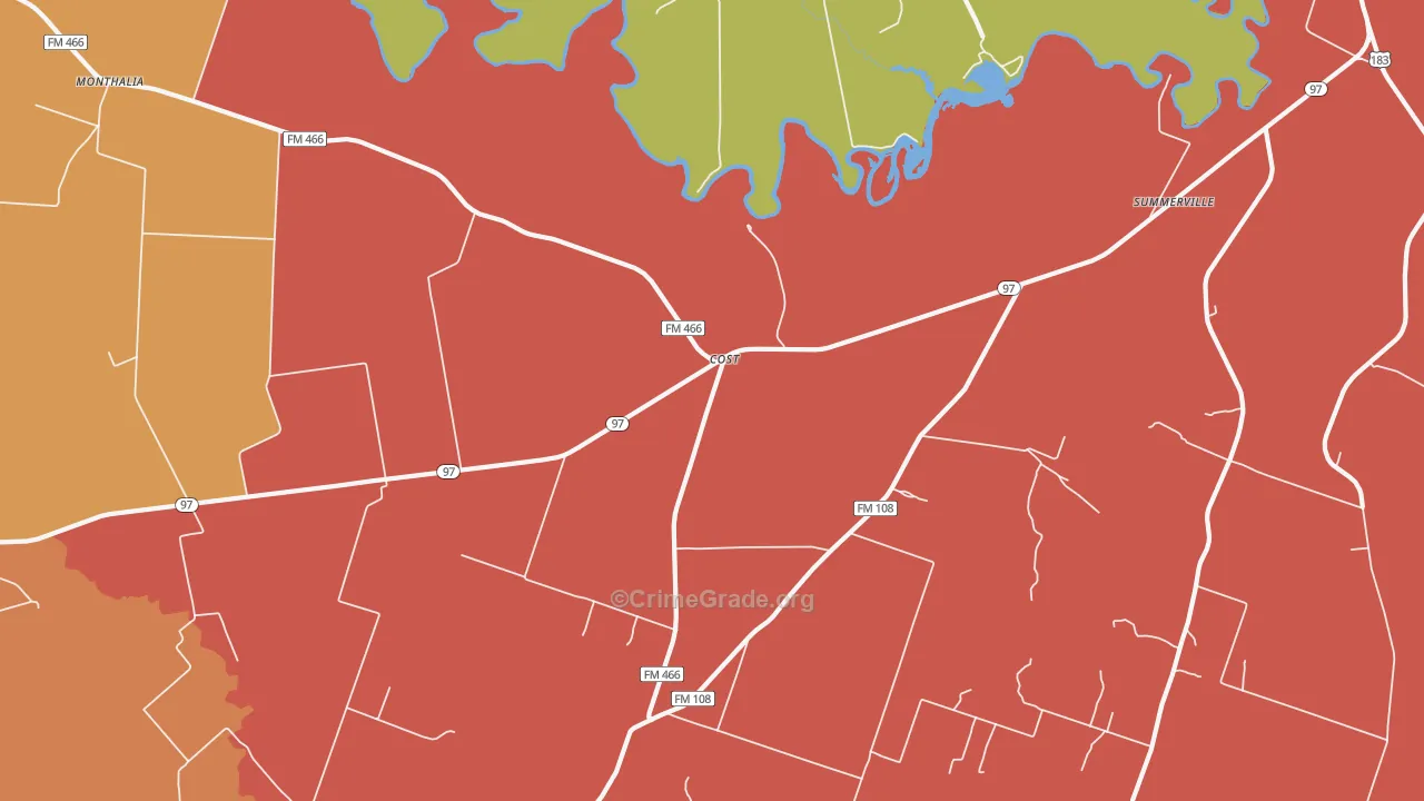 Cost, TX Map of Burglary Rates