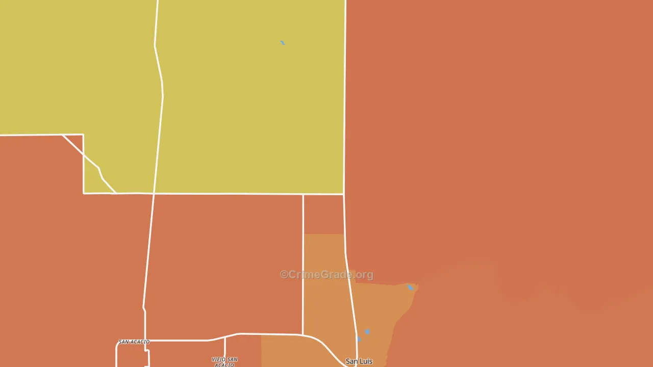 Costilla County, CO Map of Burglary Rates