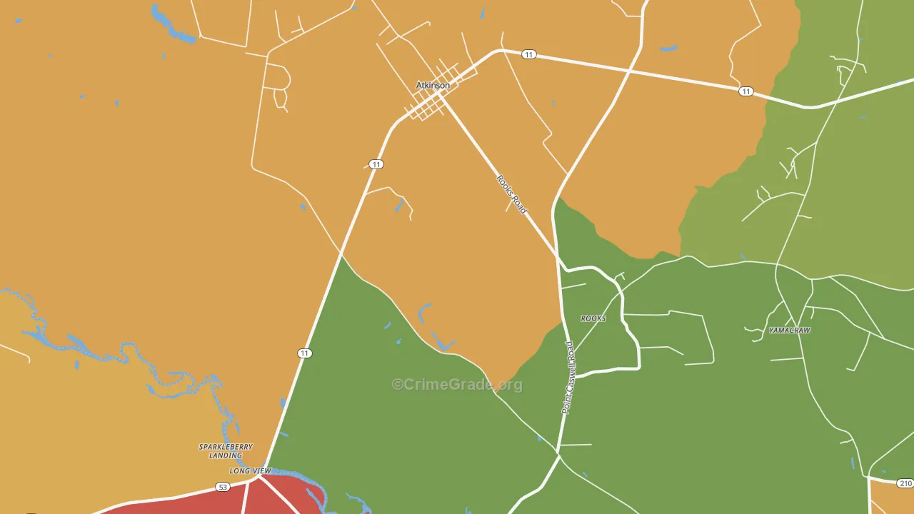 Costin, NC Map of Burglary Rates