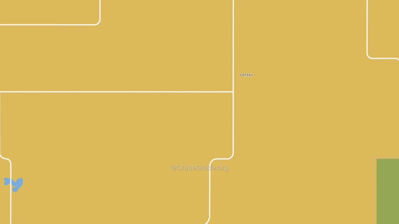 Coteau, ND Map of Burglary Rates