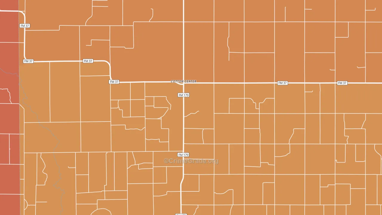 Cotton Center, TX Map of Burglary Rates