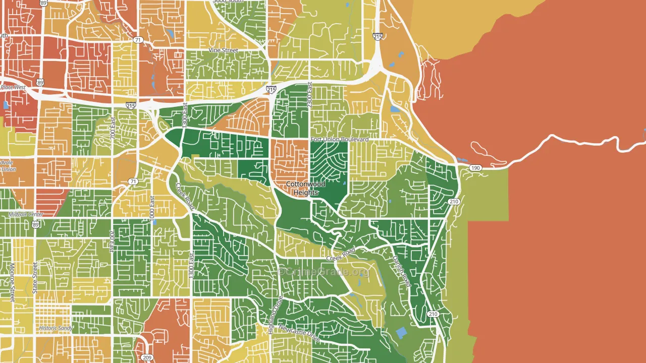 Cottonwood Heights, UT Map of Burglary Rates