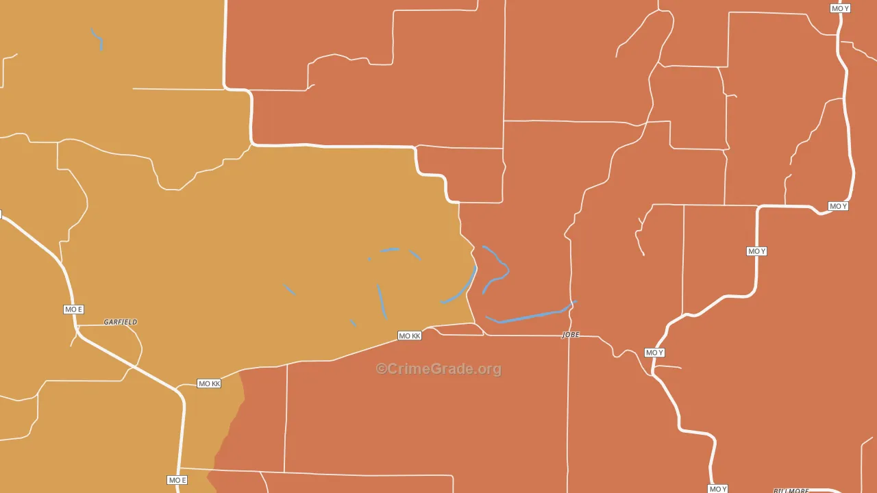 Couch, MO Map of Burglary Rates