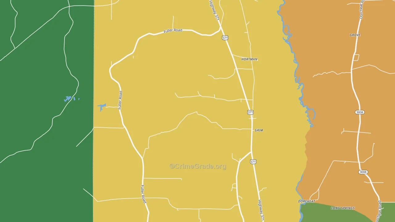 Couchwood, LA Map of Burglary Rates