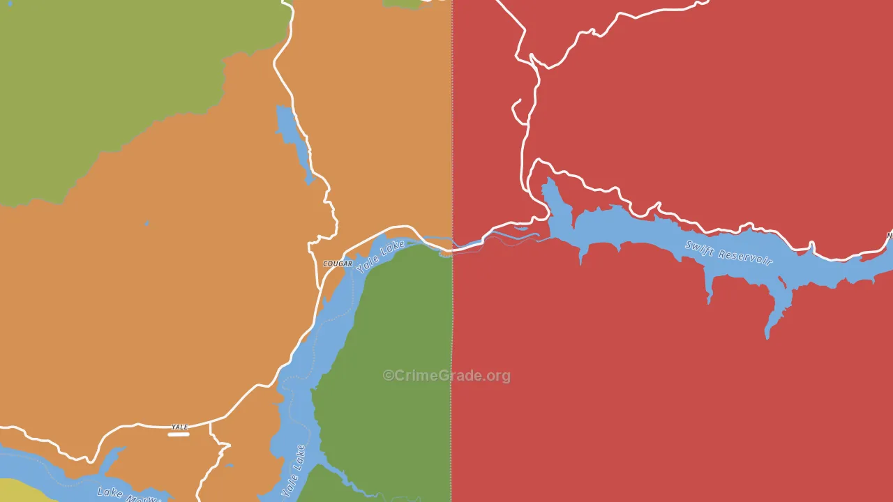 Cougar, WA Map of Burglary Rates
