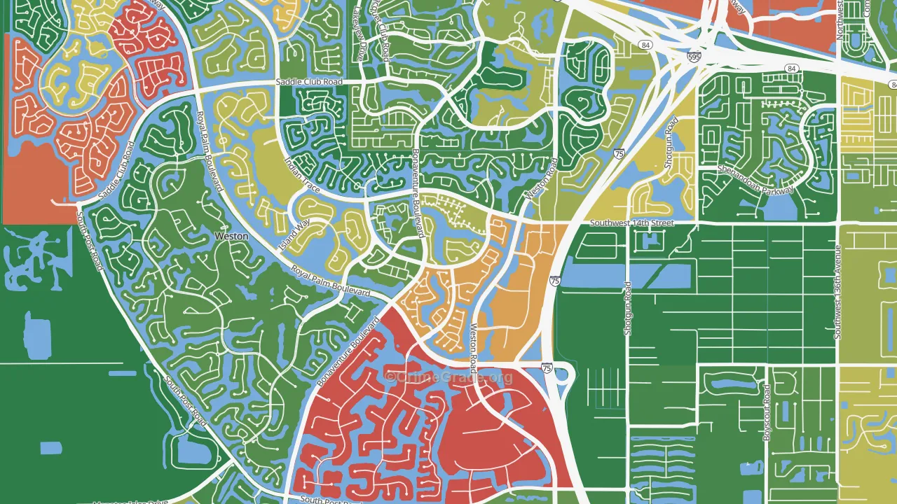 Country Isles, Weston, FL Map of Burglary Rates