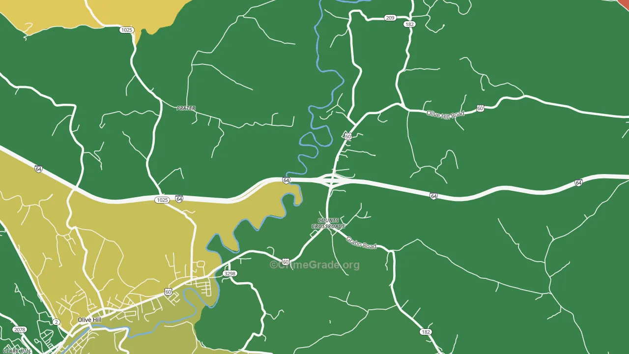 Counts Crossroads, KY Map of Burglary Rates