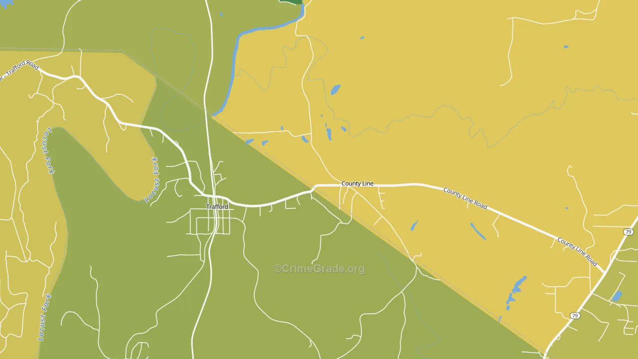 County Line, AL Map of Burglary Rates