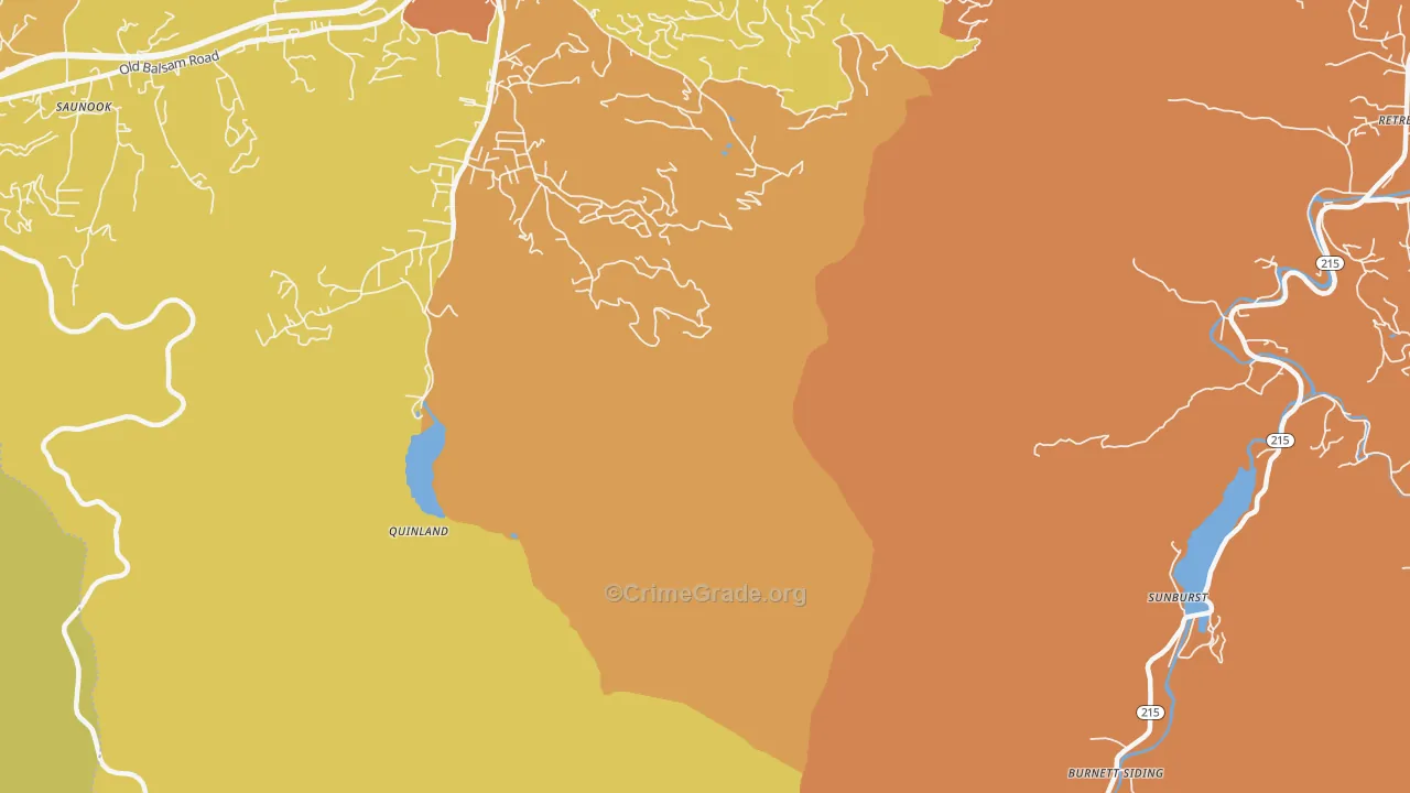 Cove Creek, NC Map of Burglary Rates