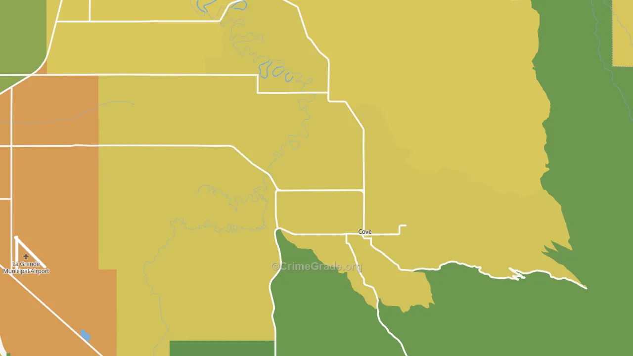 Cove, OR Map of Burglary Rates