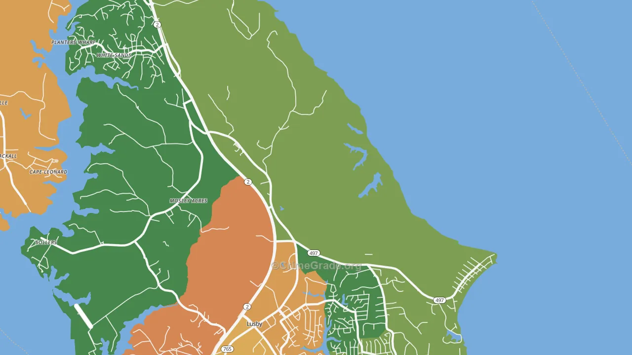 Cove Point, MD Map of Burglary Rates