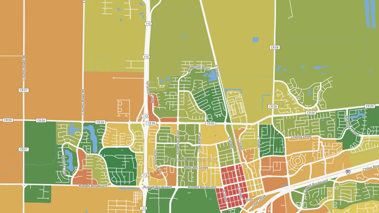 Covell Park, Davis, CA Map of Burglary Rates
