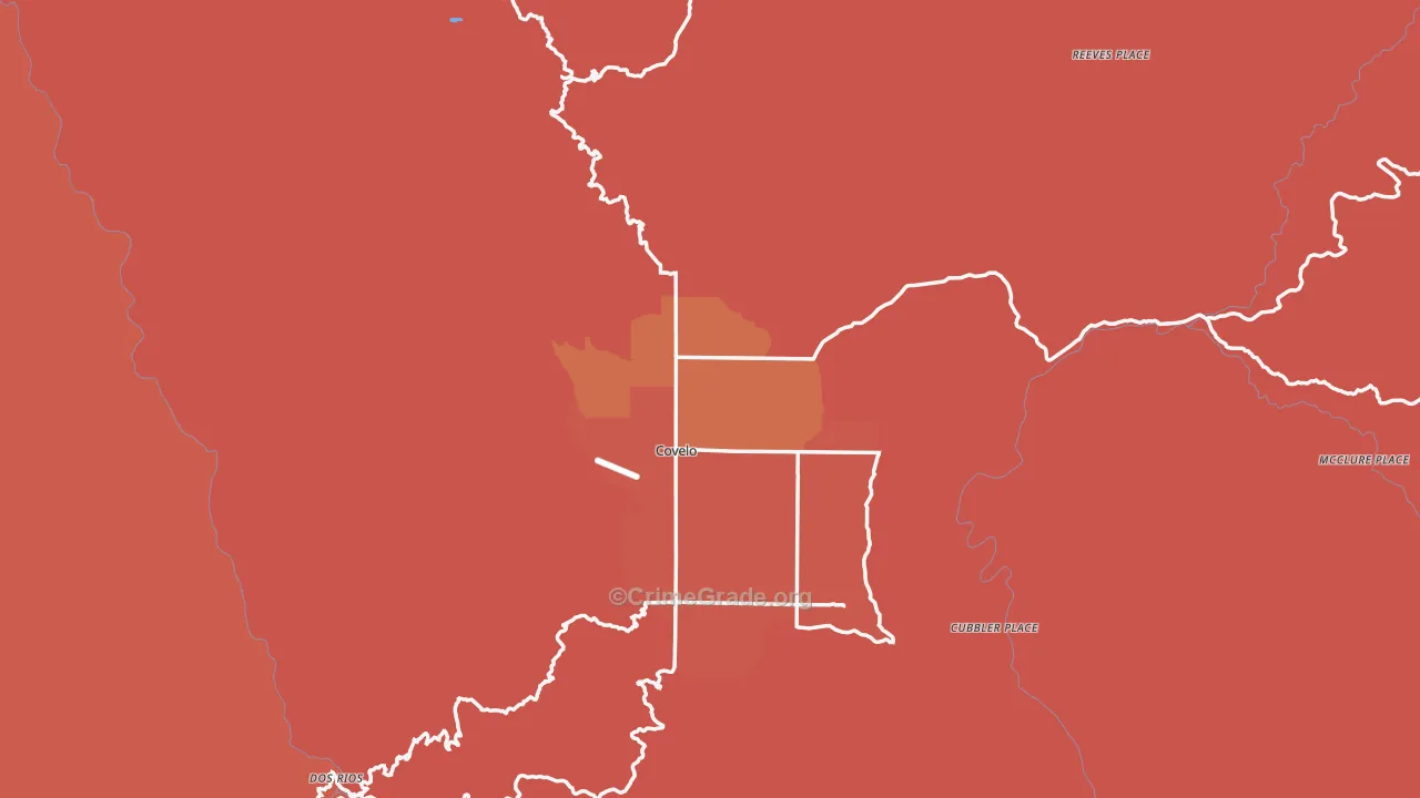 Covelo, CA Map of Burglary Rates