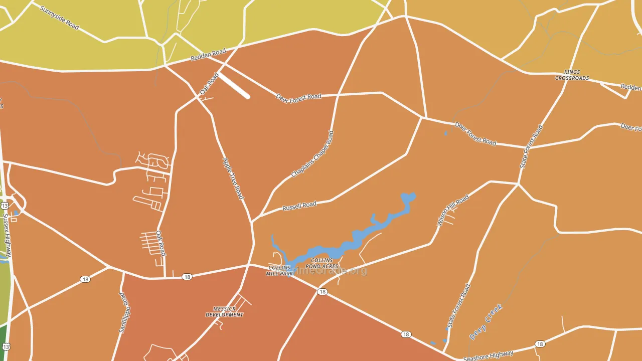 Coverdale Crossroads, DE Map of Burglary Rates